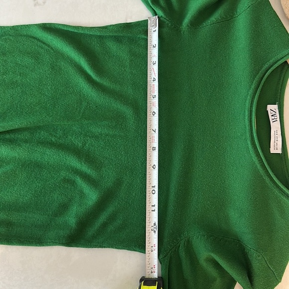 Zara Crew Neck Sweater Long Sleeve Green Small - Picture 6 of 6